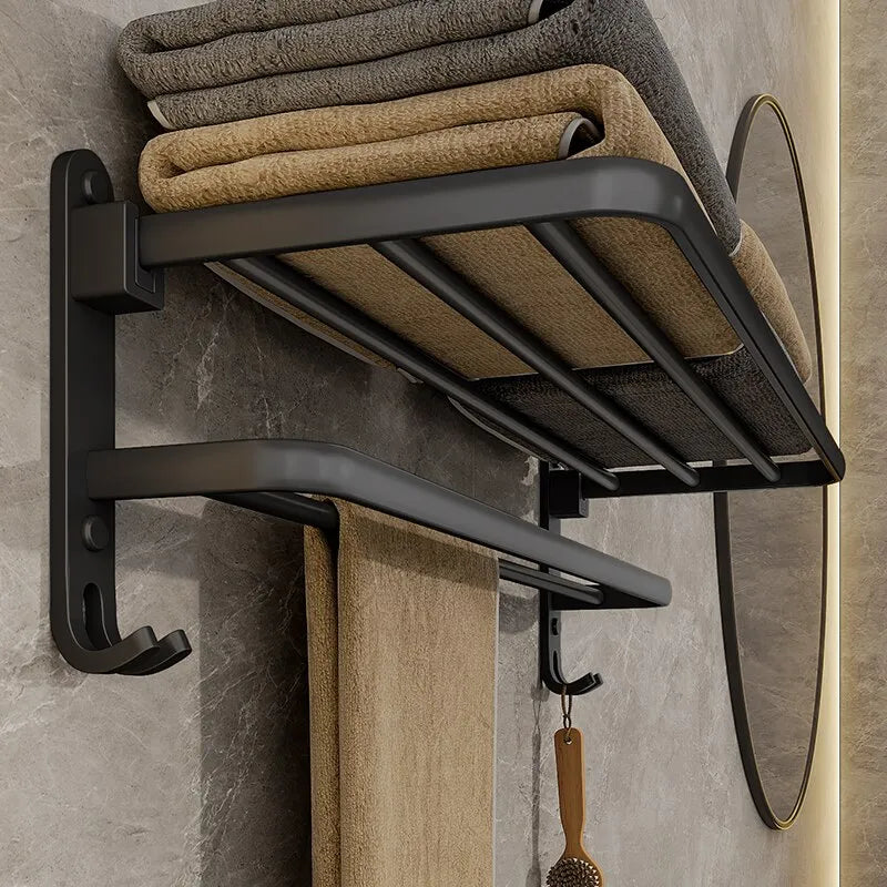 Obsidian Oasis Wall Towel Rack