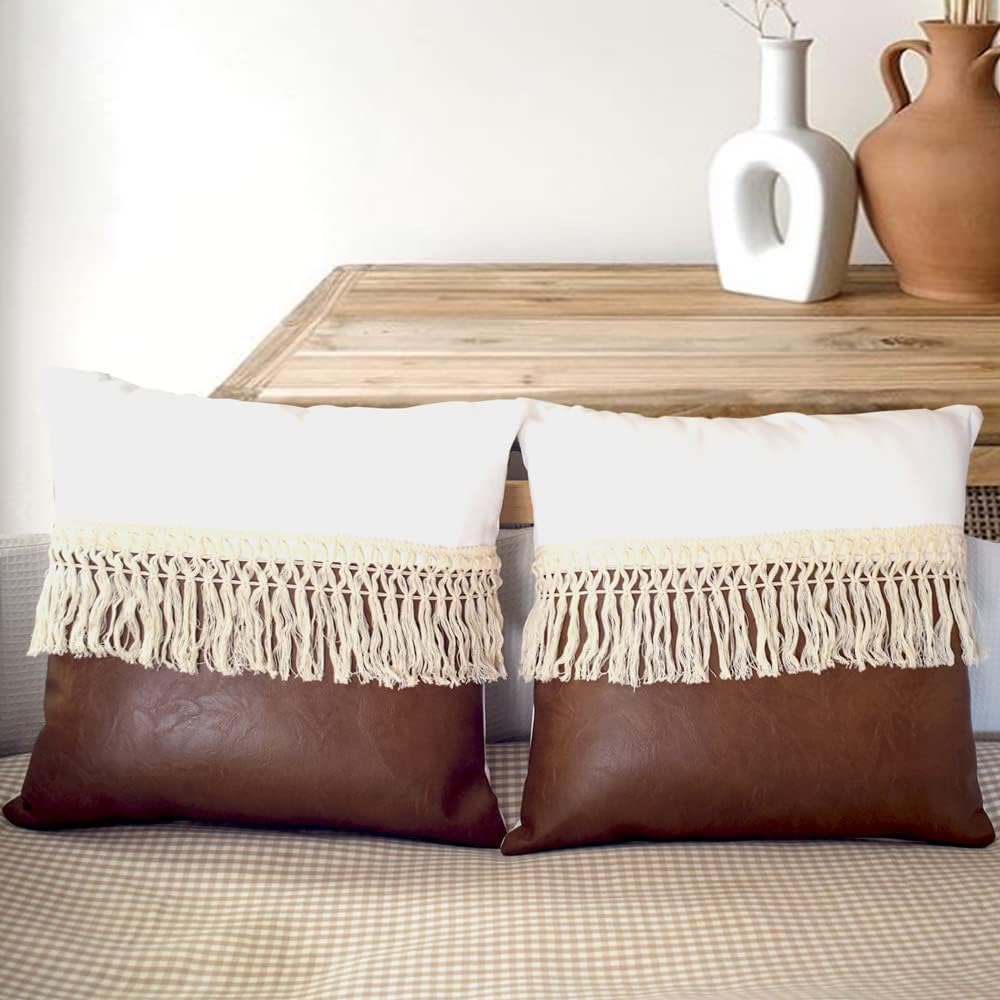 Grandeur Leather Bohemian Cushion Cover